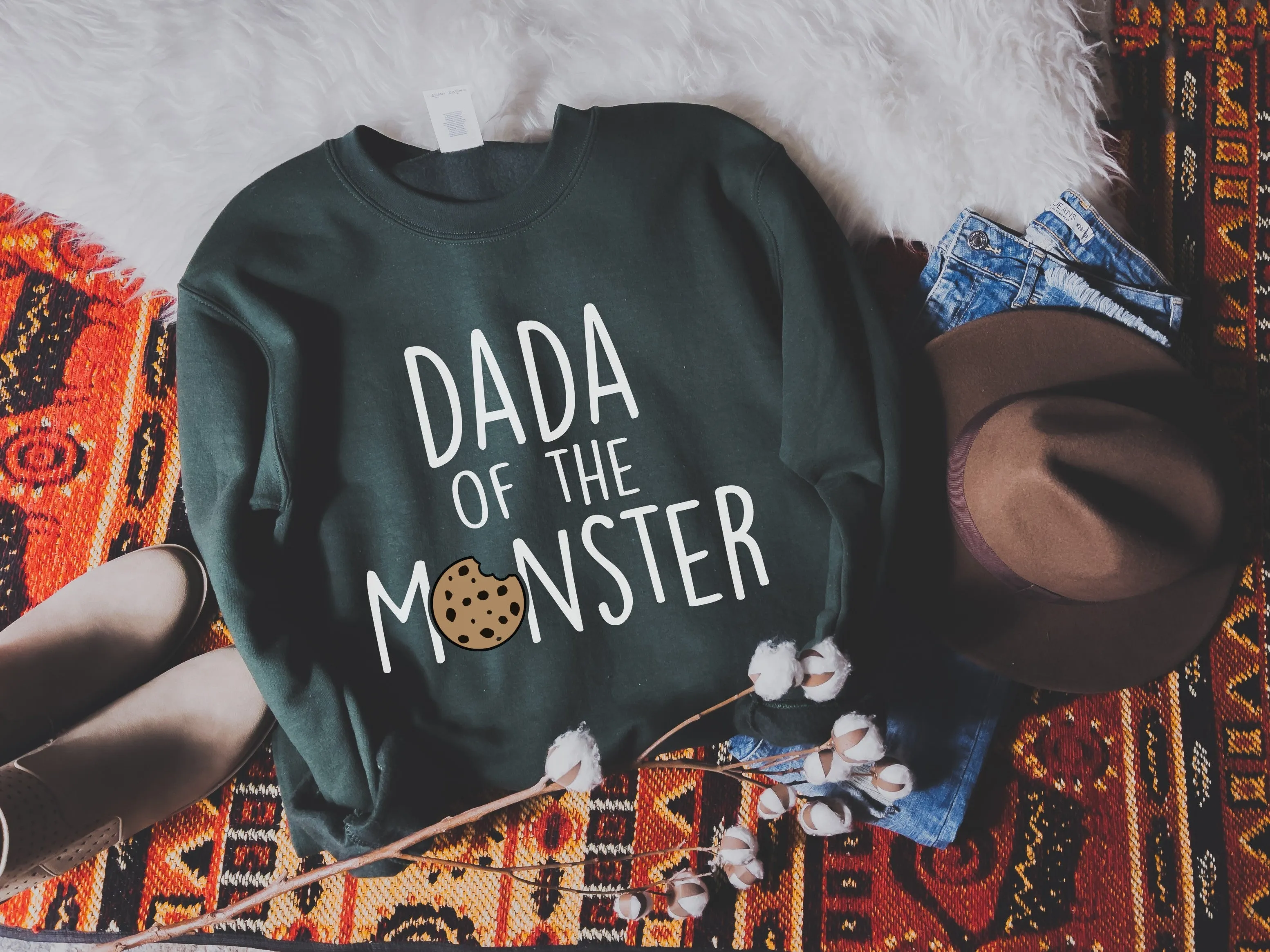 "Mama, Dad of the Monster"  Cookie Themed Custom Parent Sweatshirt