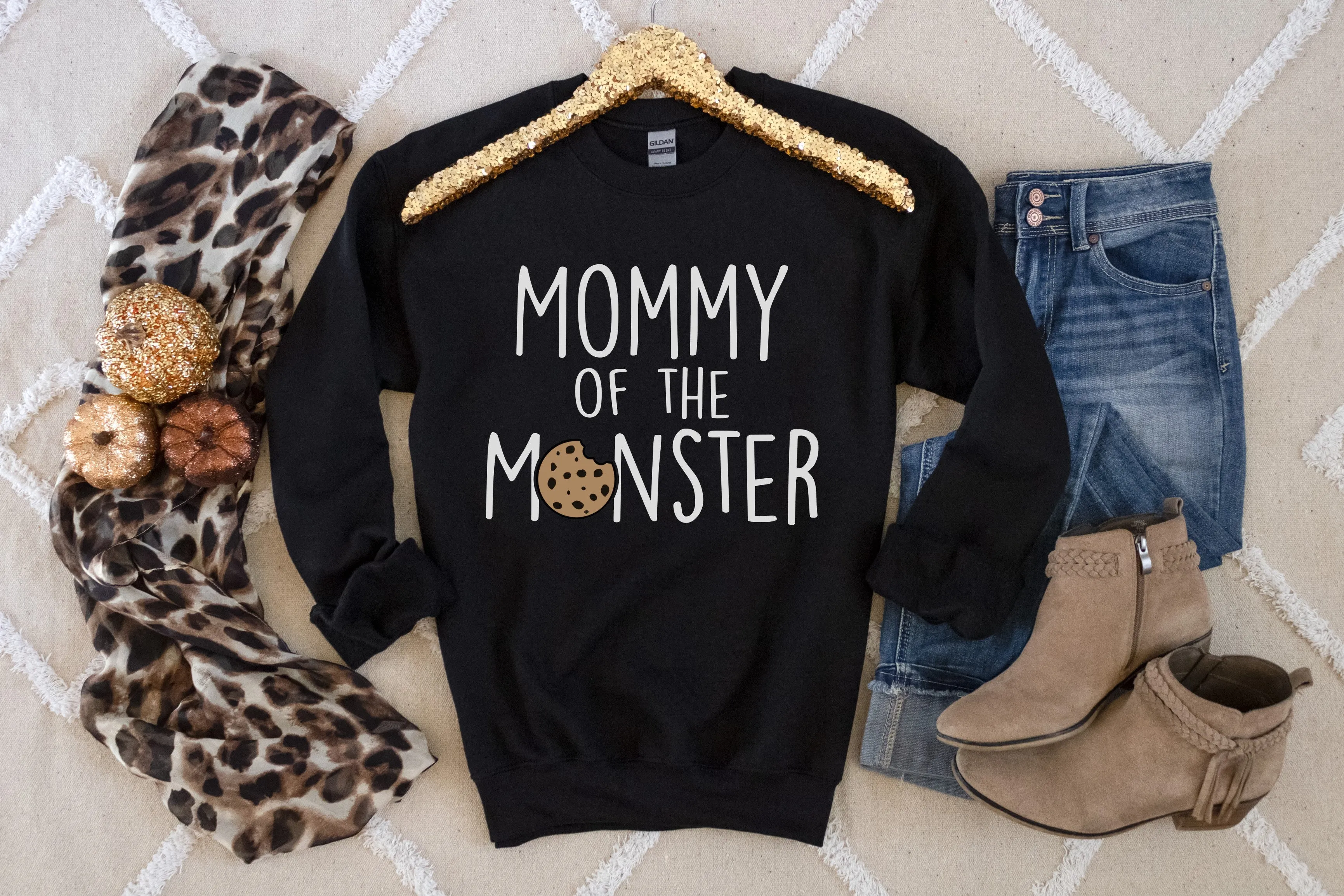 "Mama, Dad of the Monster"  Cookie Themed Custom Parent Sweatshirt