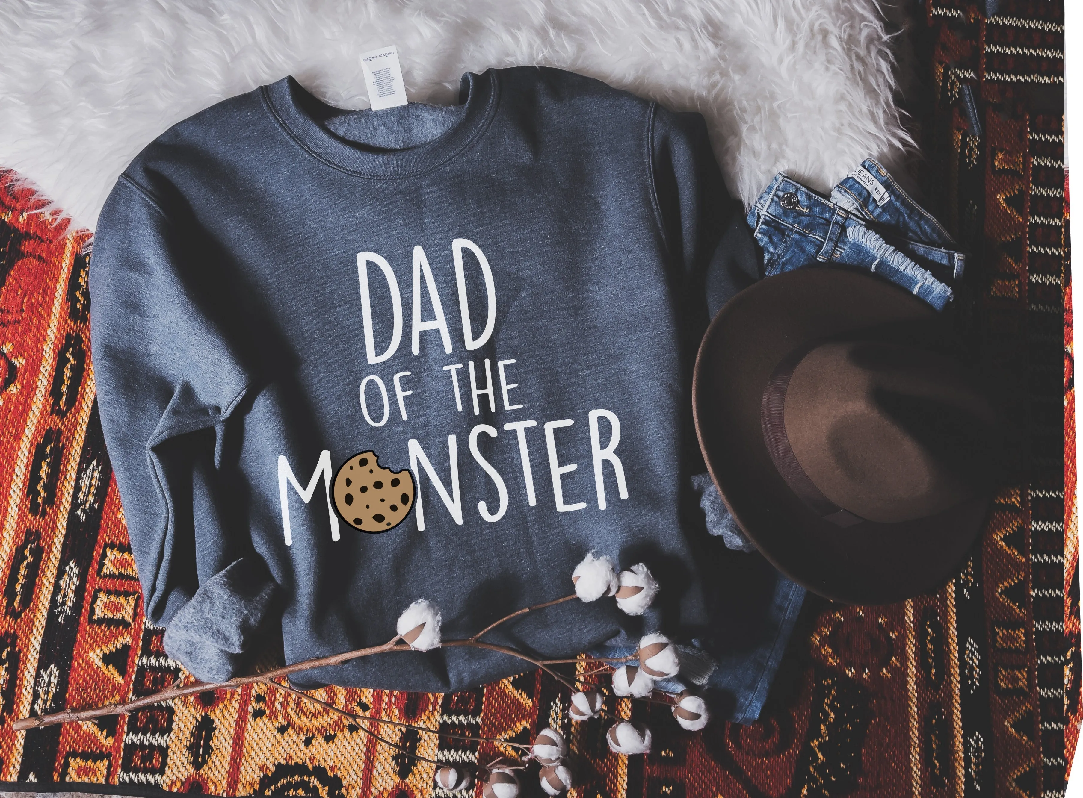 "Mama, Dad of the Monster"  Cookie Themed Custom Parent Sweatshirt