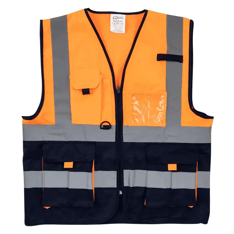 Reflective signaling waistcoat vests   zip   I.D pouch