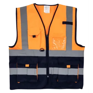 Reflective signaling waistcoat vests   zip   I.D pouch