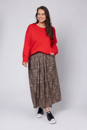 SAFFY LEOPARD SKIRT (MULTI BROWN)