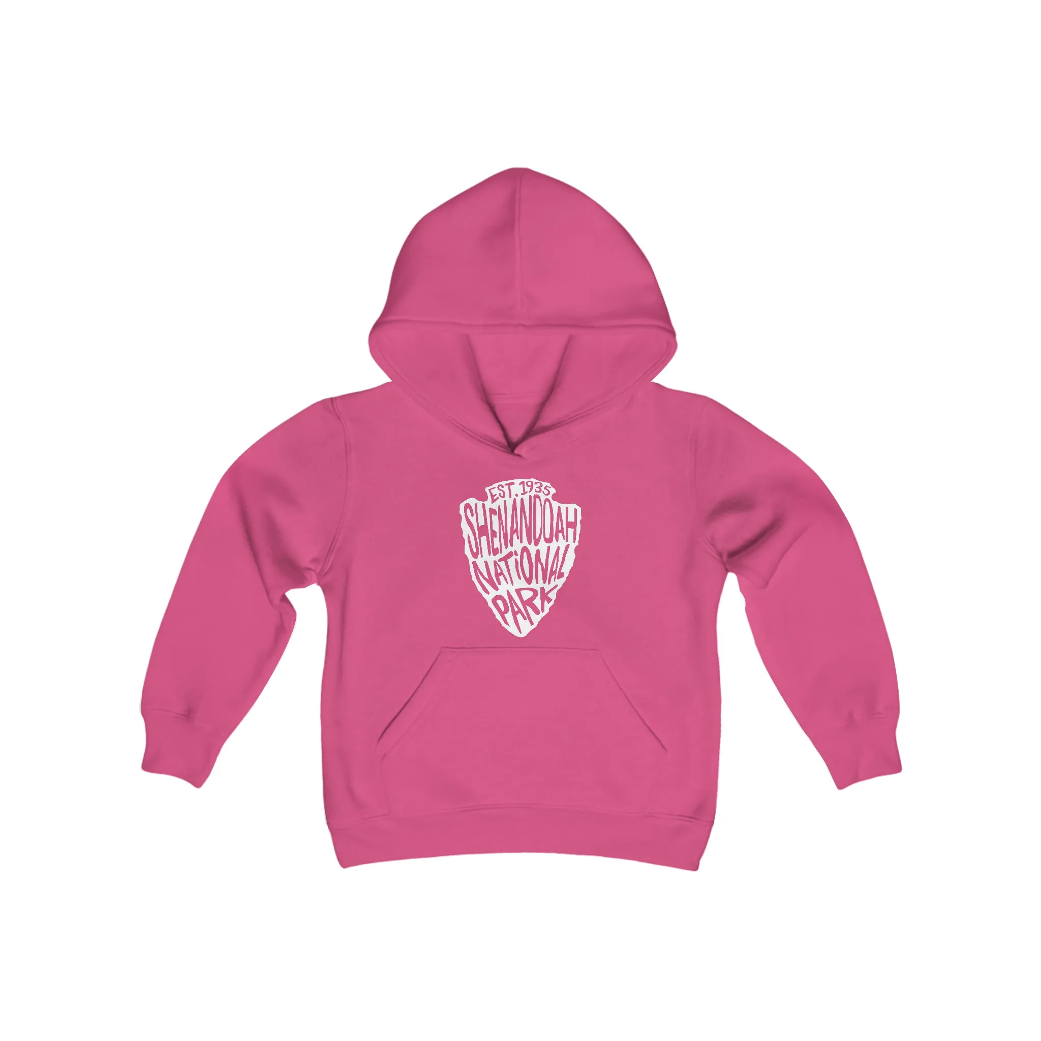 Shenandoah National Park Kids Hoodie - Arrowhead Chunky Text