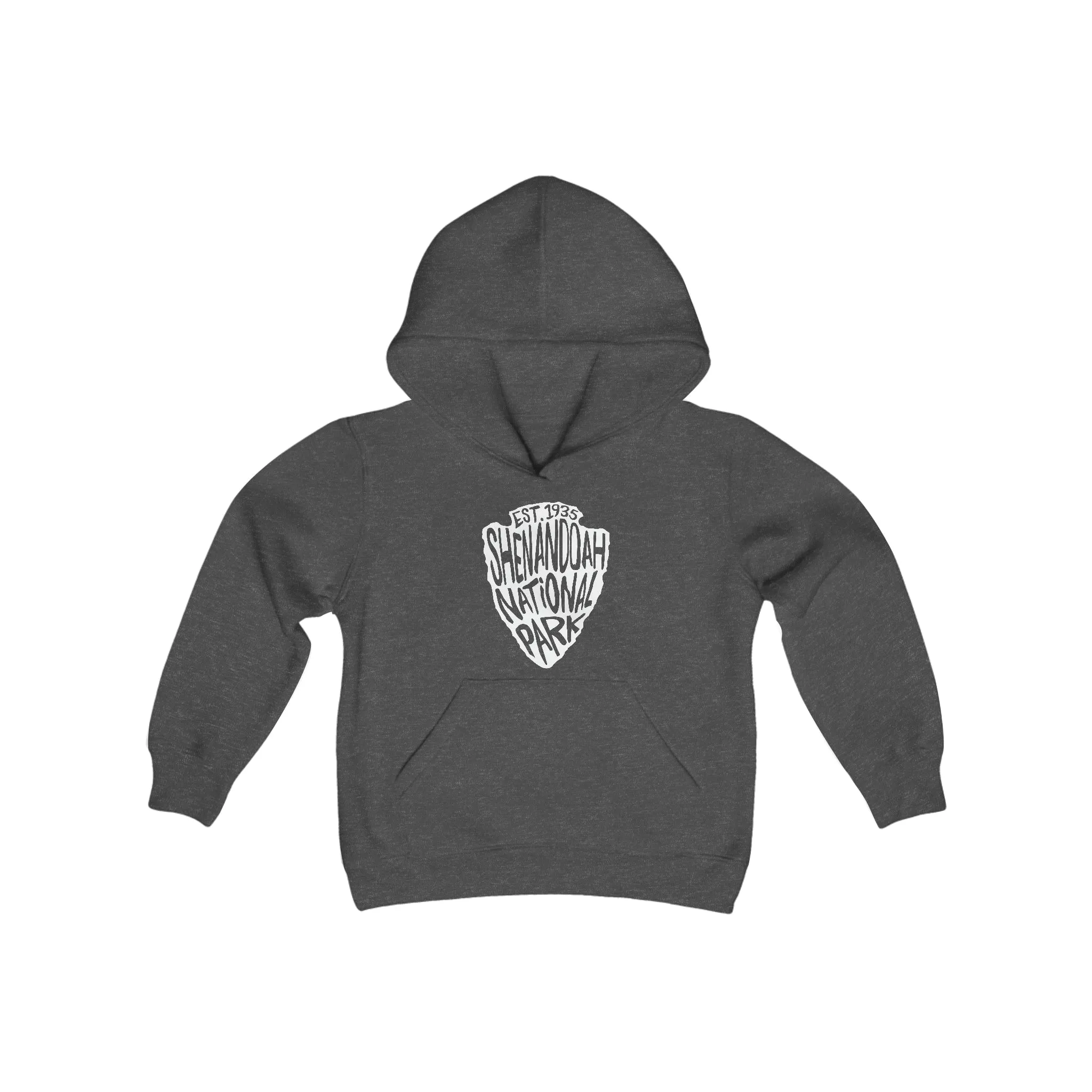 Shenandoah National Park Kids Hoodie - Arrowhead Chunky Text