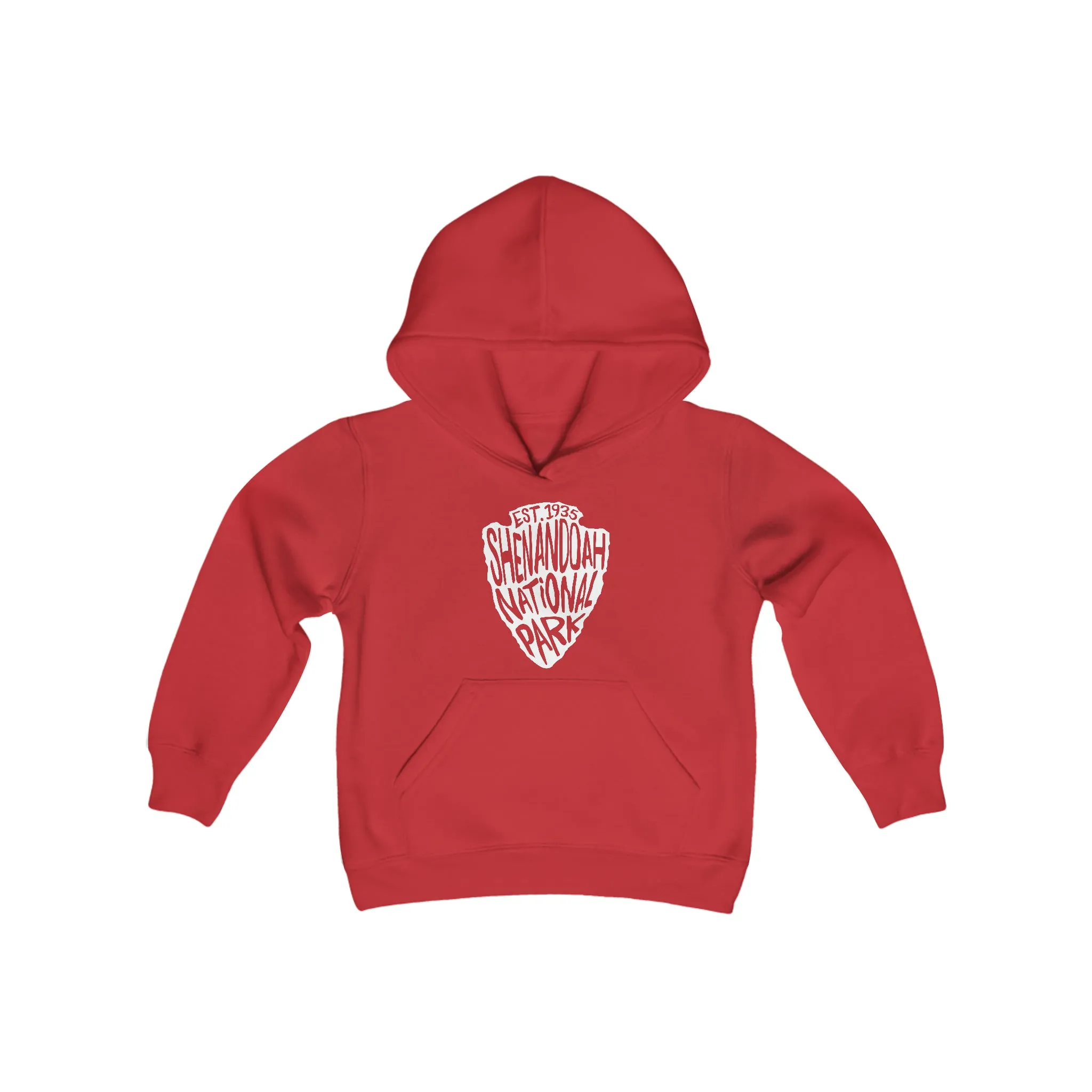 Shenandoah National Park Kids Hoodie - Arrowhead Chunky Text