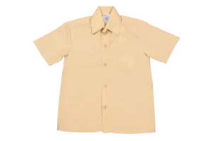 Shortsleeve Raised Collar Shirt - Biscuit