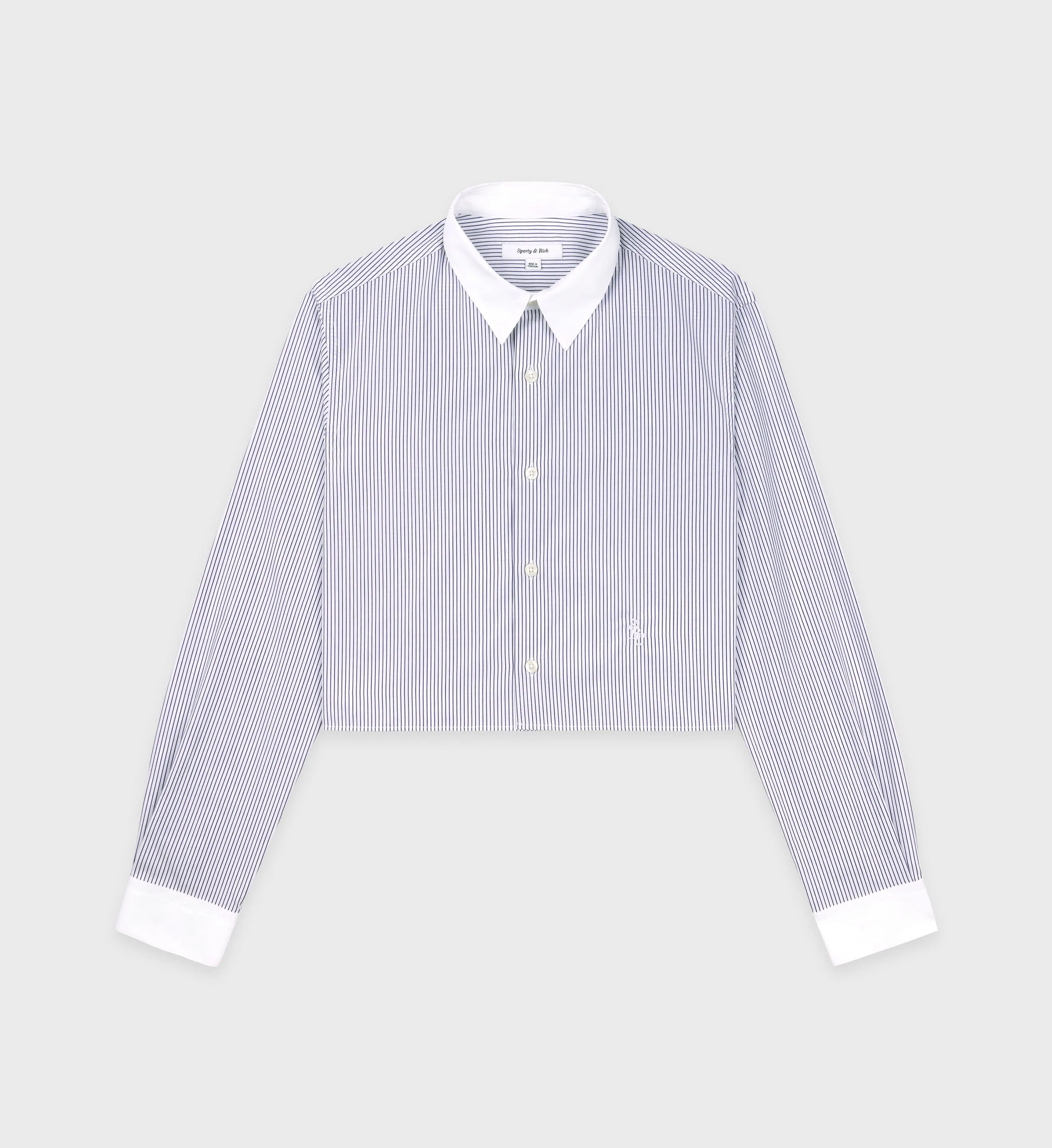 SRC Cropped Shirt - White/Navy