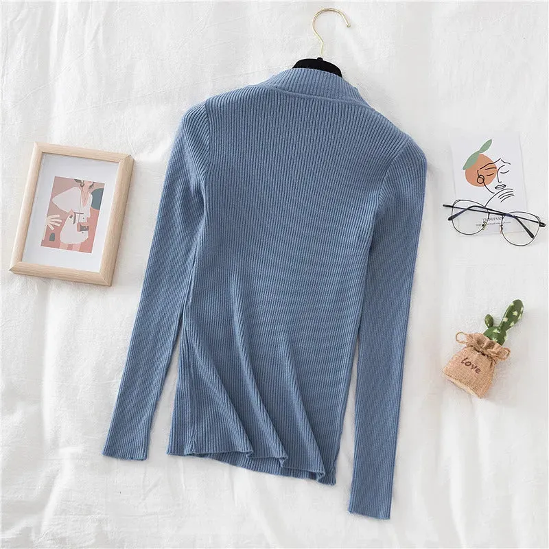 Turtleneck Sweater Women Knitted Soft Pullovers cashmere Jumpers Basic Solid Soft Sweaters Women Autumn Winter Casual Top