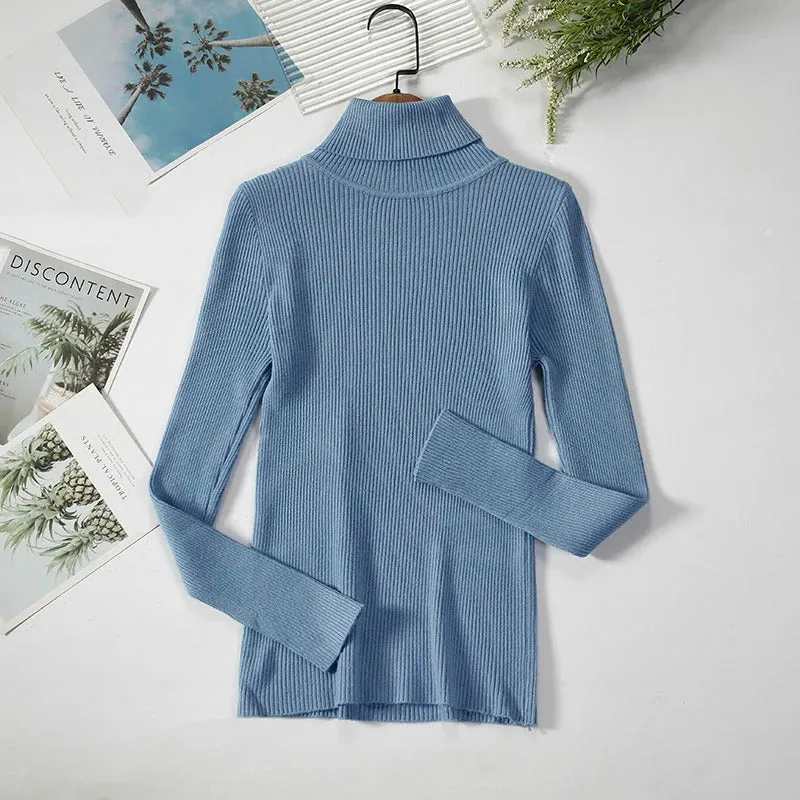 Turtleneck Sweater Women Knitted Soft Pullovers cashmere Jumpers Basic Solid Soft Sweaters Women Autumn Winter Casual Top