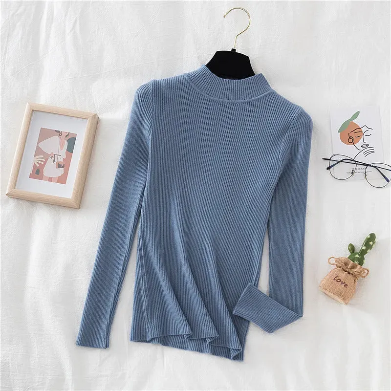 Turtleneck Sweater Women Knitted Soft Pullovers cashmere Jumpers Basic Solid Soft Sweaters Women Autumn Winter Casual Top