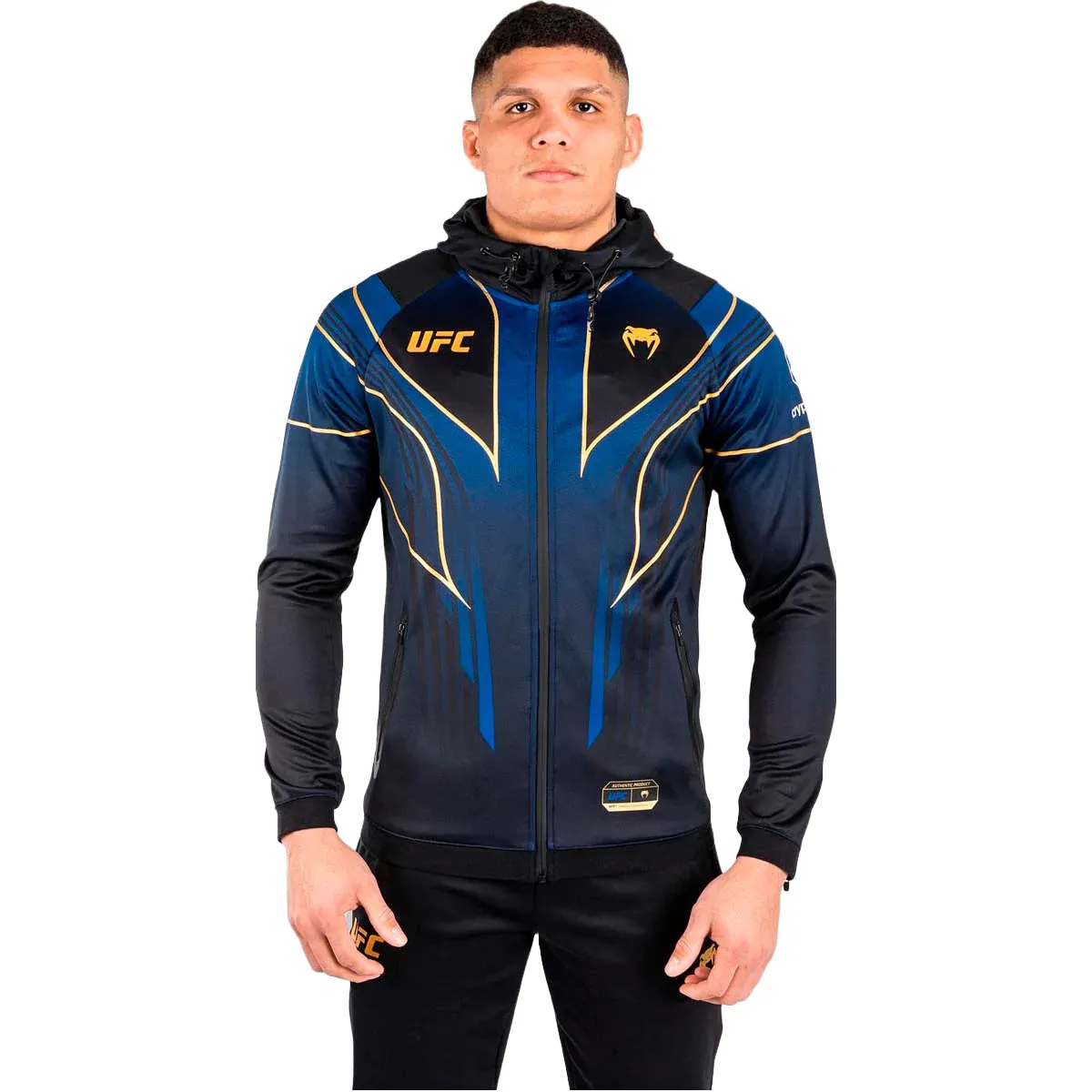 Venum UFC Authentic Fight Night 2.0 Walkout Hoodie Blue/Black/Gold