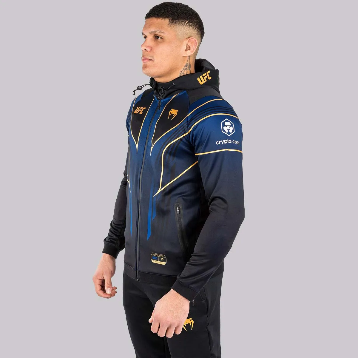 Venum UFC Authentic Fight Night 2.0 Walkout Hoodie Blue/Black/Gold