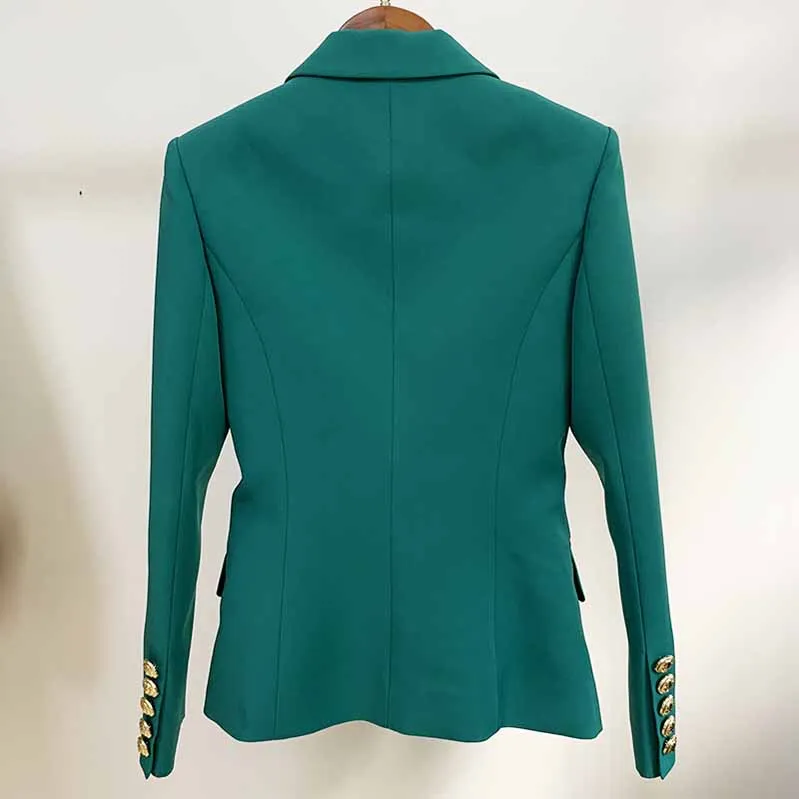 Women Coats Teal Jacket Long Sleeves Blazer Breasted Coat