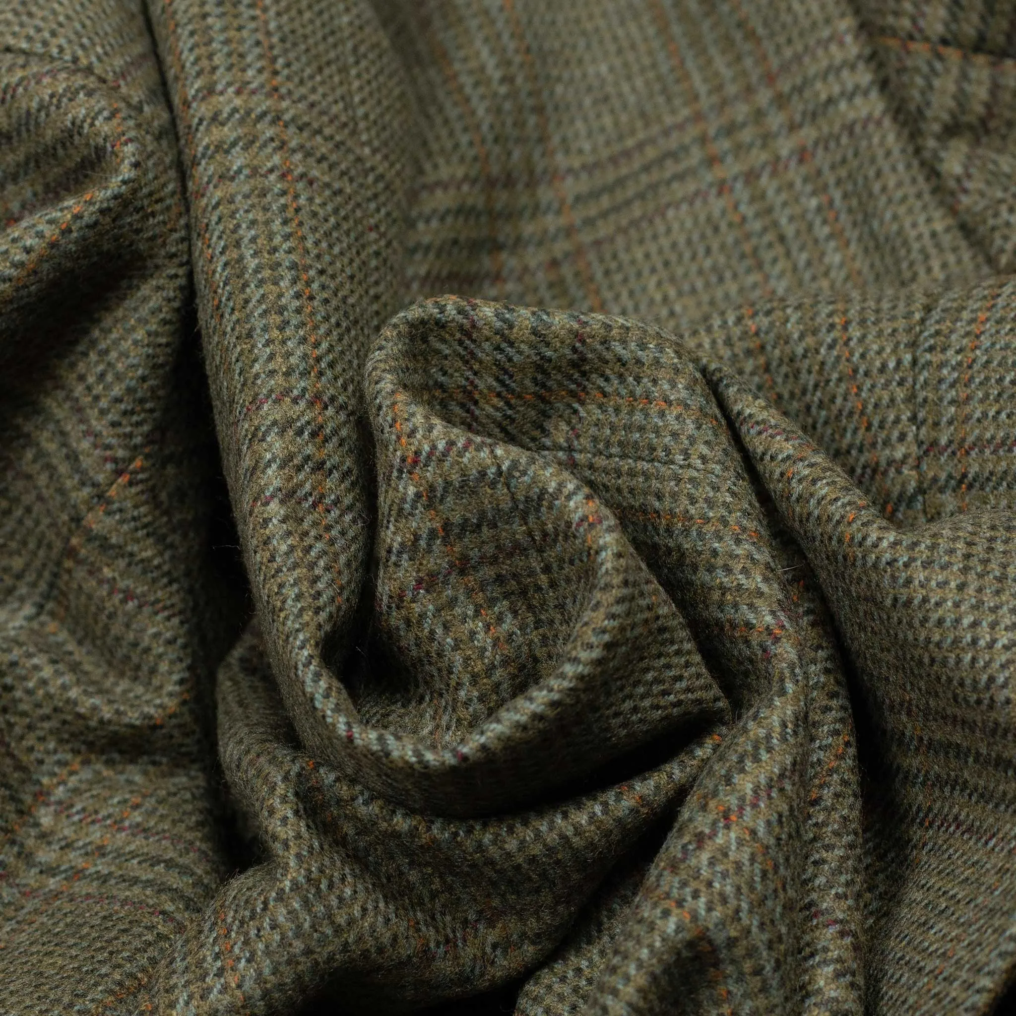 x Sartoria Carrara: Sport coat in exclusive Fox Bros green & brown glencheck flannel (10th anniversary capsule)